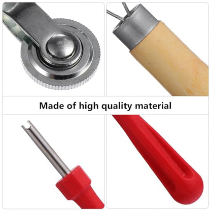 2 Pcs Tire Patch Rollers Wooden Handle for Auto Repair, Single Head Design for Even Pressure Application and Smooth Rolling, Tire Repair Patch Tool for Car Maintenance