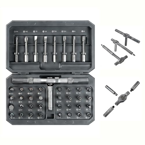 42 in 1 Magnetic Ratchet Screwdriver Set With Case | Multi-Bit Repair Tool Kit, S2 Alloy Steel Bits, T-Handle, Suitable for Home Daily Repair, DIY, Car, Bike - size: 42 in 1