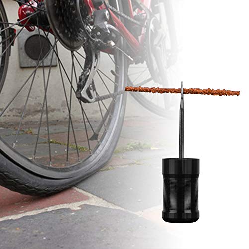 Oumers Tubeless Bike Tire Repair Tool Kit, Bike Tire Punctures with 5PCS Bacon Strips Plus Insertion Tool Tire Repair Fork Reamer - color: 5-orange