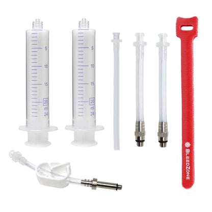 BleedZone Basic Tektro TRP Brake Bleed Kit, Easy to Use Hydraulic Bike Brake Bleeder Kit for Tektro & TRP Brakes, Reusable Bleeding Tools, Syringe, Fittings & Hose MTB Bicycle Hydraulic Maintenance - style: Basic
