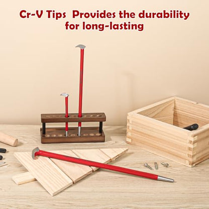 TOOLEAGUE 3Pcs Rolling Head Pry Bar Set,6",12",16" Heavy Duty Pry Bars | Hand Tool for Garages,Machinery Aligning & Prying, Red - size: 6",12",16"