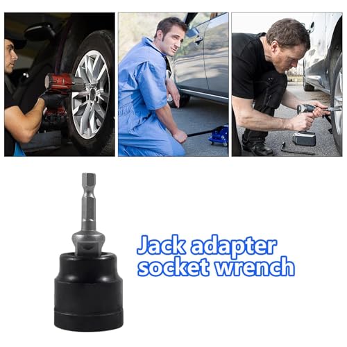 Drill Adapter Jack Socket - Quick Connect Lifting Tool | Electric Socket Adapter for Vehicle Maintenance, Tire Work, Road Trip Kit, Beginners, Mom, Compact Car Repair Accessory for Home Gara