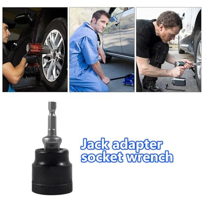 Drill Adapter Jack Socket - Quick Connect Lifting Tool | Electric Socket Adapter for Vehicle Maintenance, Tire Work, Road Trip Kit, Beginners, Mom, Compact Car Repair Accessory for Home Gara