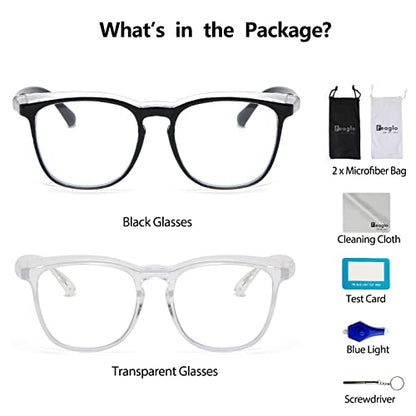 Feaglo Safety Glasses, Anti Fog Safety Goggles for Women Men, Blue Light Blocking Stylish Eye Protection Glasses Side Shield - color: Transparent+black