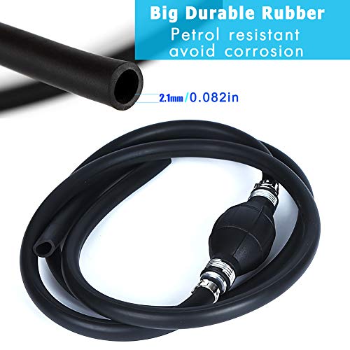 High Flow Siphon Pump, Gasoline Oil Water Fuel Diesel Transfer Siphon Pump, Siphon Hand Fuel Pump Portable Manual Car Liquids Gas Transfer PumpSiphon Hose, Siphoning Kit, 2M Durable Syphon Hose