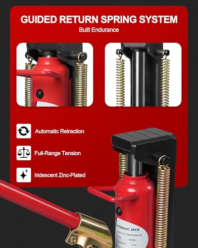 YATOINTO Toe Jack, 2.5-Ton Claw & 5-Ton Saddle, 2-in-1 Hydraulic Bottle Jack for Top and Low-Profile Lifting, with Connectable Handle for Auto Repair, Farm, Home