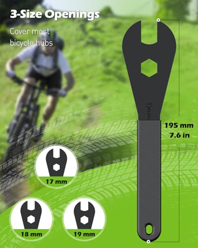 Pawfly Bike Cone Wrench Set Tool, Slim Open End Spanner Tool Kit for Bicycle Wheel Hub Repair - style: 17-19mm