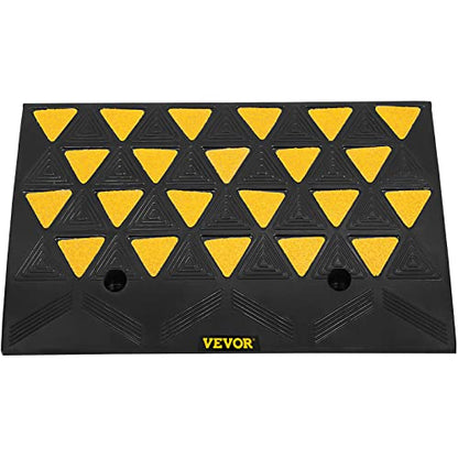 VEVOR Rubber Curb Ramp 4.3" Rise Height 2 Pack, Heavy-Duty 33069 lbs/15 T Capacity Threshold Ramps, Driveway Ramps with Stable Grid Structure for Cars, Wheelchairs, Bikes, Motorcycles - size: 5" H