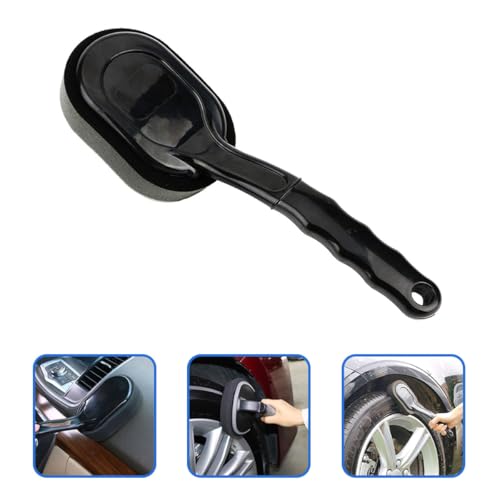 MERRYHAPY Tire Shine Applicator Pad with Replaceable Handle Tire Sponge Brush for Car Wheel Cleaning Detailing Brush Dressing and Waxing 1pcs Set