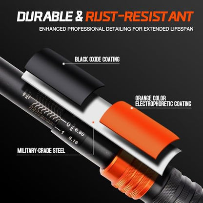 1/2-Inch Drive Click Torque Wrench, 10-180 Ft-Lb/13.6-244.0 Nm, Dual-Direction 72-Tooth Ratchet, ±3% Precision with Dual Scale Torque Wrenches for Bike, Motorcycle & Car - size: 1/2”DR 「10-180 FT-LB」