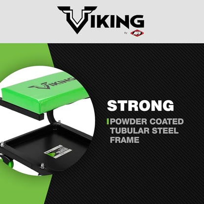 AFF Viking Rolling Shop Stool - Garage Stool on Wheels for Mechanics - Ergonomic Padded Seat - Tool Organizer Tray - 300 lbs Capacity (Multiple Styles) - style: Mechanics Roller Seat