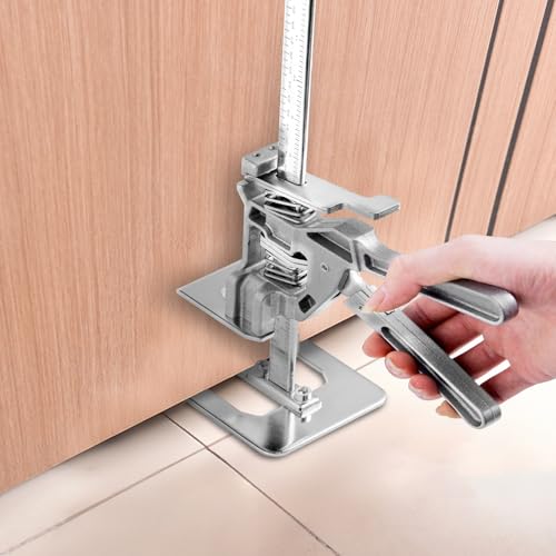 VEVOR Labor Saving Arm Jack, 2 PCS 220 lbs Bearing Capacity, Lifting up to 7.1", Metal Hand Lifting Jack Tool with Magnetic Level, Adjustable Height, for Door, Window, Furniture, Woodworking, Silver - size: L-12inch