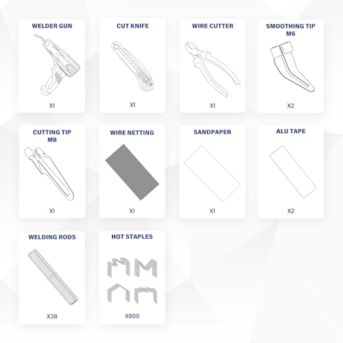 Allturn Plastic Welder 2 in 1 with the M8 Hot Cutting Tip(Yellow) | 38 PCS Welding Rods, 800 PCS Staples, Patent No. D970324 - color: Yellow