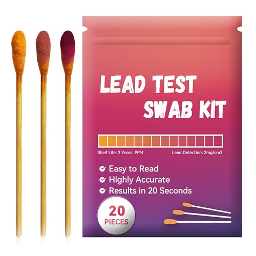 AAwipes Lead Test Kit (20 Pcs Lead Check Swabs) Results in 20-Seconds by Using Water Only, No White Vinegar Required. Lead Test Strips for Home, Paints, Ceramics, Wood (LSB20)