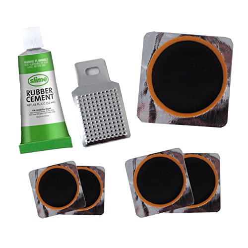 Slime 1022-A Tube Rubber Patch Kit, for Bikes and Other Inflatables, Contains, 5 Patches, Scuffer and Glue (Pack of 2) - size: 5-Count (Pack of 2), style: Rubber Patch Kit
