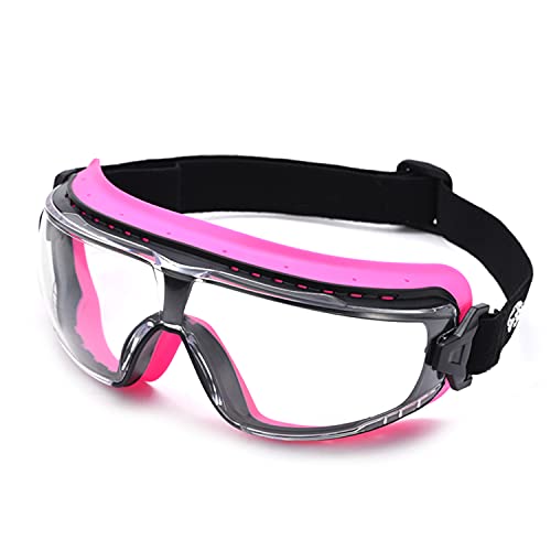 SAFEYEAR Women's Anti Fog Safety Goggles Glasses with HD Anti Scratch Resistant Lenses Work Goggles for Nurse Eye Protection - color: Light Pink