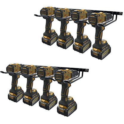 2 Pack Drill Holder, Power Tool Organizer Wall Mount, 80lb Heavy Duty Bearing Capacity Garage Storage, 4 Cordless Metal Shelf, Utility Storage Rack for Dewalt Cordless Tools Father Day Gifts - style: 2 Pack
