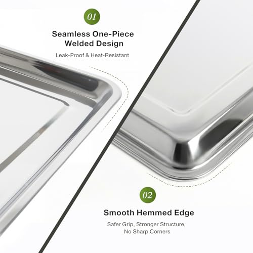 Stainless Steel Oil Drip Pan Set (2pcs, 23.6 × 15.7 × 0.8 in) with Gloves – Heavy Duty Metal Oil Drip Pan to Keep Floors Clean for Under Car & Garage Use - size: 23.6 × 15.7 × 0.8 in-2PCS