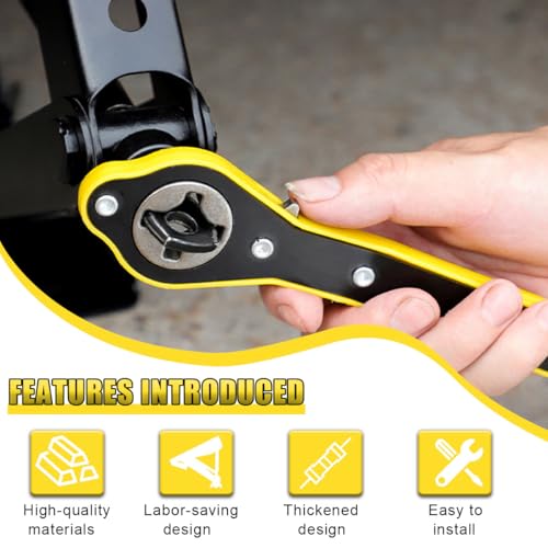Car Jack Ratchet Wrench, 360° Swivel Automotive Scissor Jack Adapter with Long Handle, Labor-Saving Vehicle Tire Lifting Repair Tool for Small Car, Sedan, Travel, SUV (Ratchet Wrench) - size: Ratchet Wrench