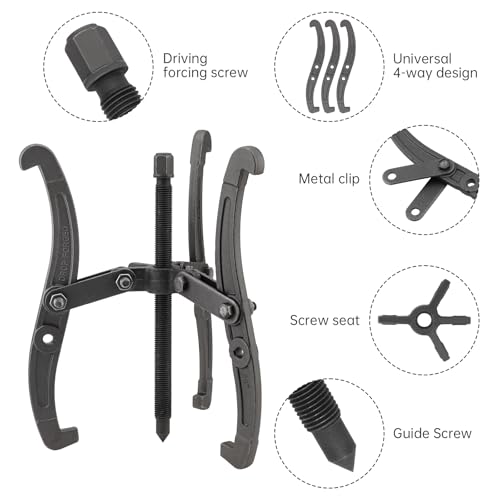 ChgImposs 14 Inch 2 Jaw / 3 Jaw Gear Puller, Multifunction Standard Carbon Steel Bearing Puller with 4 Single Hole Claw Pullers for Car/Mechanical Repairing - size: 14Inch
