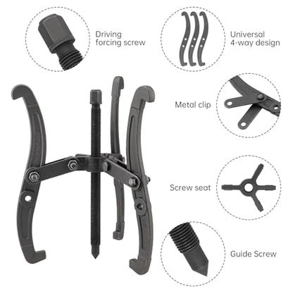 ChgImposs 14 Inch 2 Jaw / 3 Jaw Gear Puller, Multifunction Standard Carbon Steel Bearing Puller with 4 Single Hole Claw Pullers for Car/Mechanical Repairing - size: 14Inch