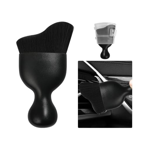 Ziciner Car Detailing Brush, Curved Soft Bristles Auto Removal Dust Collectors, Universal Vehicle Dashboard, Air Conditioner Vents etc Interior Cleaning Tool Accessories (Black) - color: Black, size: 1 PC