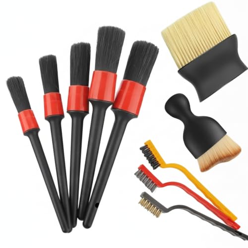 Car Detailing Brush Set, PP Plastic Cleaning Tools for Interior Vents, Dashboard, Wheels, and Exterior Crevices - size: 10.24 x 6.3 x 2.56 in