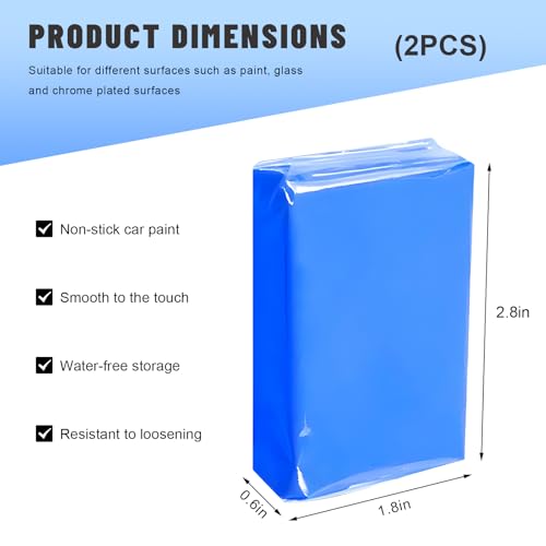 2PCS 100g Car Clay Bar, No Scratch Auto Detailing Claybar Cleaner with Washing and Adsorption Capacity, Premium Grade Damage Free Magic Clay Bar for Cleaning RV Bus Boat - color: 2pcs