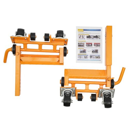 1T Hydraulic Car Wheel Dolly, Galvanized Heavy Duty Car Dolly Jack with Wheel for Vehicle Positioning & Jacking, Vehicle Positioning Jack for Moving Cars Trucks Trailers Motorcycles（Yellow）