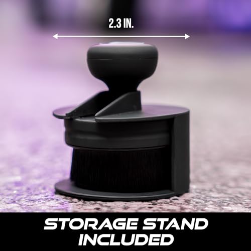 VIKING Tire Shine Applicator Brushes, Automotive Tire Dressing Applicator Brush, Storage Stand Included for Tire Detailing and Car Wash Kit, Black, 2.3 Inch Diameter, 2 Pack - style: 2 Pack