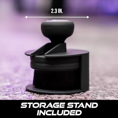 VIKING Tire Shine Applicator Brushes, Automotive Tire Dressing Applicator Brush, Storage Stand Included for Tire Detailing and Car Wash Kit, Black, 2.3 Inch Diameter, 2 Pack - style: 2 Pack