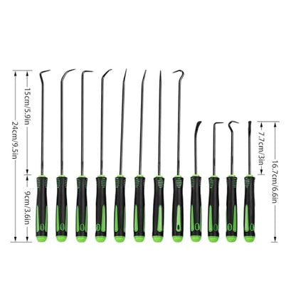 12Pcs Hook and Pick Tool Set, Professional Mechanic Tools | Long and Mini Precision Automotive Picks Kit for Car Auto Oil Seal/O-Ring Seal Gasket Pick Hooks Puller Remove (12Pcs)