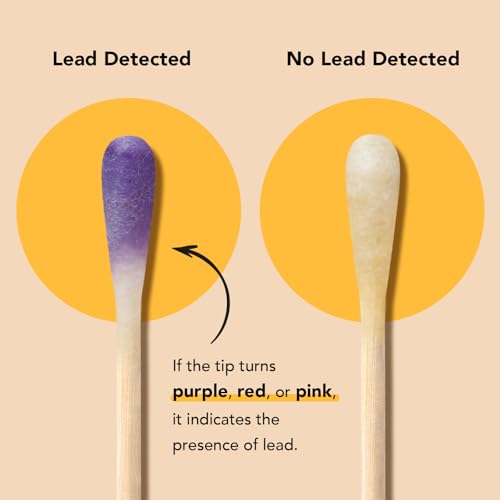 Easy@Home Lead Test Kit – 30 Rapid Swabs Without Vinegar, 30-Second Results | Surface Lead Screen for Painted Walls, Woodwork, Cabinets, Furniture, Toys, Dishes & Exposed Plumbing #EZLT-S:30
