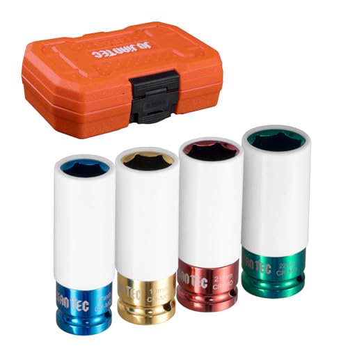 4-Piece Impact Lug Nut Socket Set, 1/2" Drive, Metric - style: 17 19 21 22MM