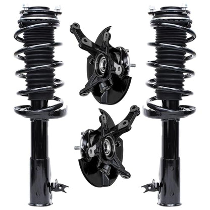 Detroit Axle - Front Loaded knuckle Kit for 2006 2007 2008 2009 2010 2011 Honda Civic, 2 Steering Knuckles & Wheel Hub Bearings Assembly 2 Struts Coil Spring Replacement Suspension - size: 4QU47720-V1/ Big strut kit
