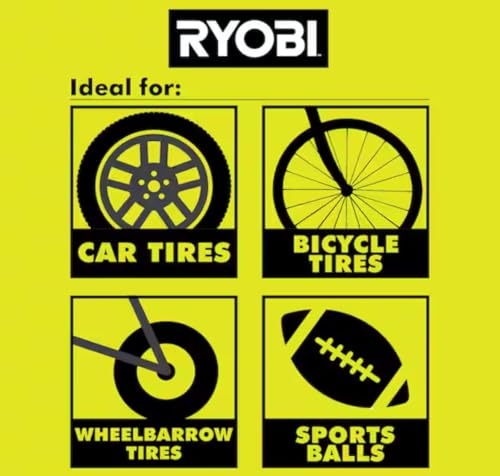 Simendong for RYOBI 18V ONE+ Cordless High-Pressure Inflator Tool (Tool Only), Compact Design for Car Tires, Sports Balls, Air Mattresses, and Inflatables