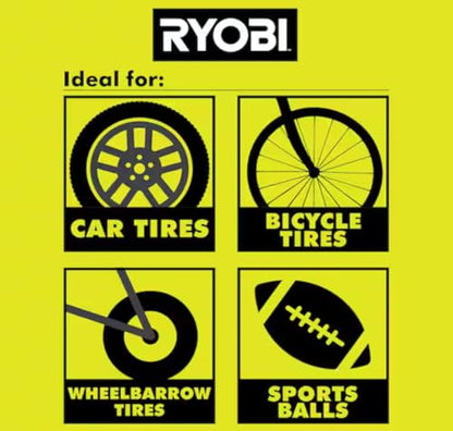 Simendong for RYOBI 18V ONE+ Cordless High-Pressure Inflator Tool (Tool Only), Compact Design for Car Tires, Sports Balls, Air Mattresses, and Inflatables