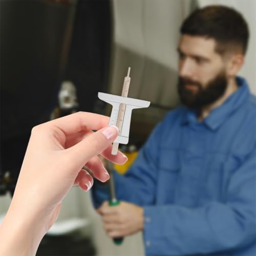 2pcs Tire Depth Gauge Tool for Accurate Tire Tread Measurement Stainless Steel Material Markings Portable Design and Replacement by Professional Mechanics and Car Enthusiasts