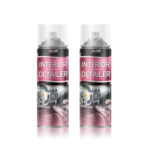 Car Interior Cleaner, Leather Cleaner, 15 oz. Large-Capacity Interior Detailer in Iron Can, Wheel Cleaner, Suitable for Cleaning Rubber, Plastic, and Leather Surfaces Inside Vehicles (2 Bottle)