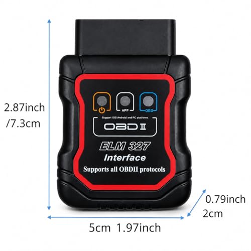 Bluetooth OBDII Scan Tool for iPhone & Android - No Subscription Fee - OBD2 Car Scanner and Code Reader - Diagnose Check Engine Fault, Supports 10 Languages and Most Cars After 1996