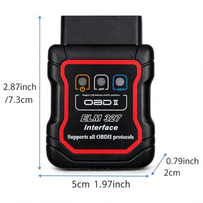 Bluetooth OBDII Scan Tool for iPhone & Android - No Subscription Fee - OBD2 Car Scanner and Code Reader - Diagnose Check Engine Fault, Supports 10 Languages and Most Cars After 1996