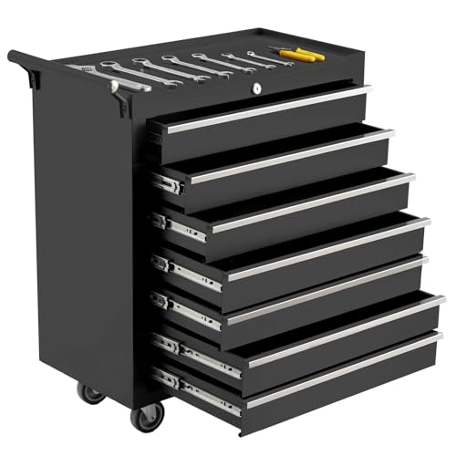 7-Drawer Rolling Tool Chest with Lock, Heavy-Duty Mobile Tool Storage Cabinet, Tool Cart Organizer for Garage Workshop - style: 7-Drawer