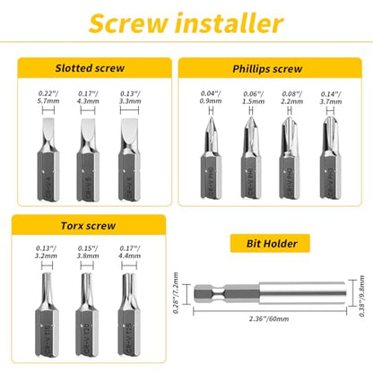 33PCS Screw Extractor Kit, Upgraded Easy Out Broken Bolt & Stripped Screw Remover Set, HSS Drill Bits with 2 Magnetic Extension Bit Holder & Storage Case