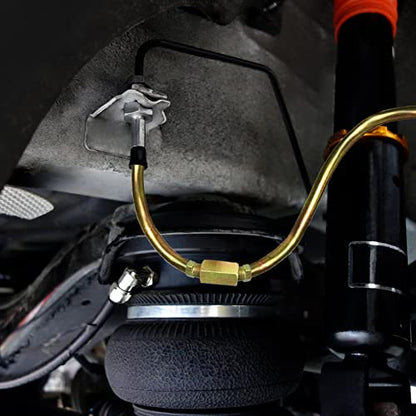 MuHize Brake Line Tubing Kit 1/4 inch 25Ft with 16 Fittings - Zinc Double Galvanized Steel Roll for Cars, Trucks - Complete Hydraulic Fuel Line Replacement, Heavy-Duty Anti-Rust Braking Tubing - color: Multi-color
