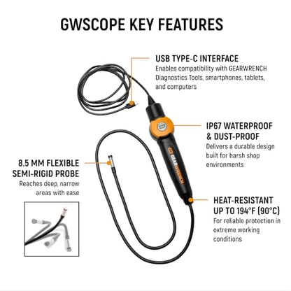 GEARWRENCH 5 pc. Automotive Diagnostic Set with Cart – 10" Bidirectional Diagnostic Tablet, TPMS Programming Tool & 20 Rubber Valve Sensors, HD USB-C Endoscope Camera, Mobile Work Cart | GWSMARTMOD - style: Cart & Diagnostic Essentials Set