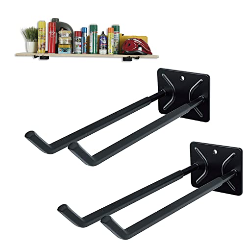 Ultrawall Garage Storage Hooks, Heavy Duty Steel Tool Organizer, 12.4 Inch Wall Mount Hangers Racks for Car Tires, Ladders, Chairs, Ropes and Garden Tools, 2 Pack - size: 2 Pack
