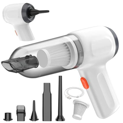 Mini Car Vacuum Cleaner, Small Handheld Vacuum Portable Cordless 3 in 1 Dust Buster & Air Blower & Hand Pump, 15000PA Rechargeable Hand Vacuum High Power for Car, Home, Office