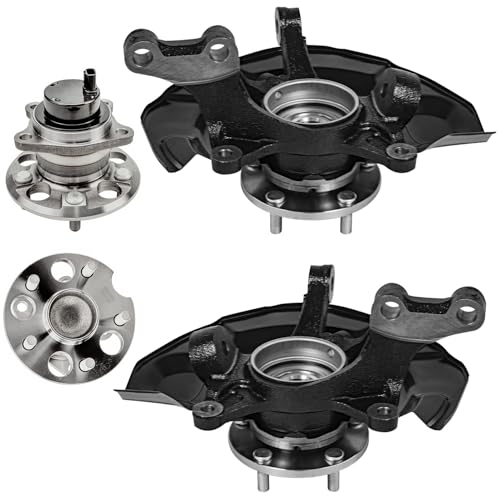 Detroit Axle - FWD Front Steering Knuckles Rear Wheel Hub Bearings Replacement for 2004 2005 2006 2007 Toyota Highlander 3.3L - size: 4UW47817/Kit