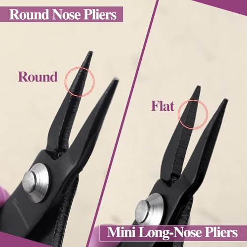 SPEEDWOX 4 Inch Mini Long-Nose Pliers for Jewelry Making Tweezer Nose Pliers Mini Needle Nose Plier Short-Nose Plier Flat Smooth Jaw Jewellery Making Tool Bending Wire Work Craft - size: 4" Chain Nose