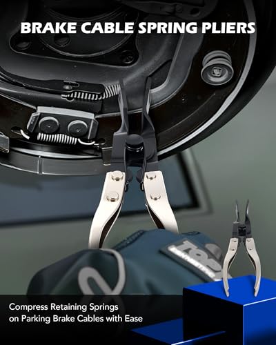 OMT 15-Piece Drum & Disc Brake Tool Kit with Caliper Socket Set & Pliers | Brake Spring Pliers, Drum Spring Tool, AISI 5160 & 40Cr Steel, Fits VW Seat Skoda Opel Renault, Blow-Molded Case